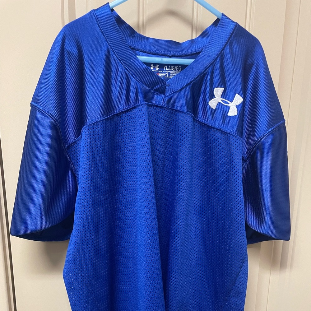 Blue Under Armour Boys' Football Practice Jersey